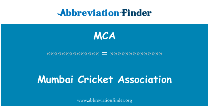 MCA: Mumbai Cricket Association