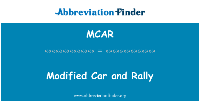 MCAR: Spremenjenih avto in Rally