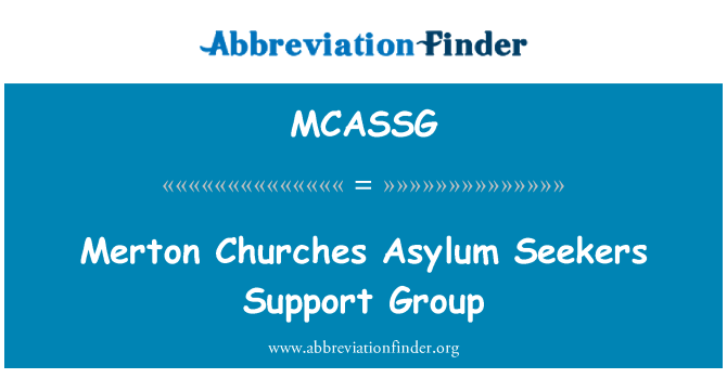MCASSG: Merton Churches Asylum Seekers Support Group