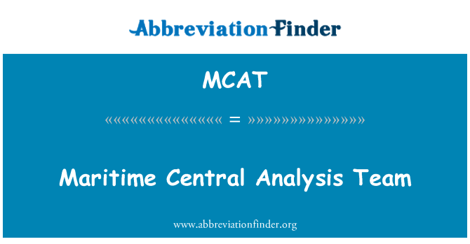 MCAT: Tengeri központi elemzés Team