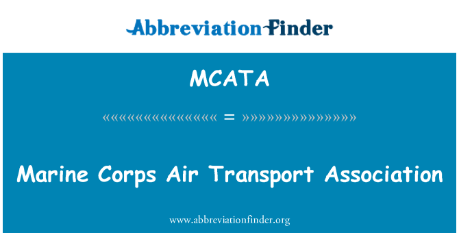 MCATA: Marine Corps Air Transport Association