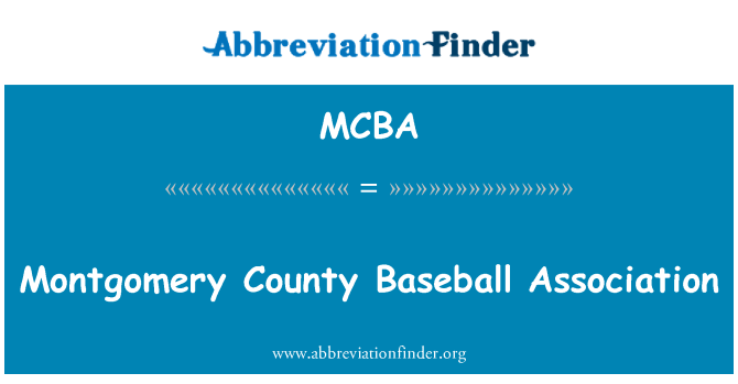 MCBA: Assoċjazzjoni tal-Kontea Baseball Montgomery