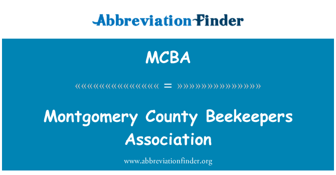 MCBA: Montgomery County Beekeepers Association