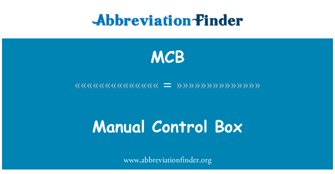 MCB: Quadre de manual Control