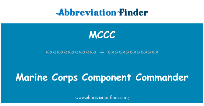 MCCC: Komander komponen Kor Marin