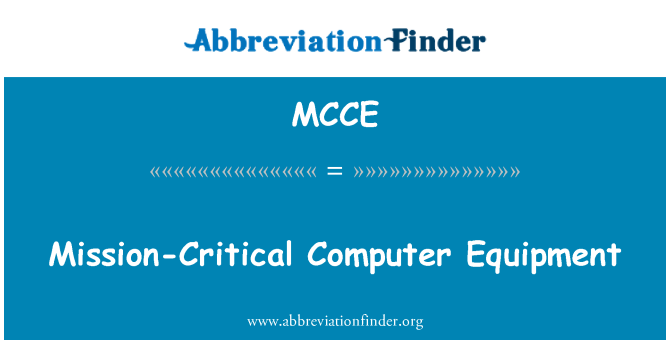 MCCE: معدات الكمبيوتر الحرجة