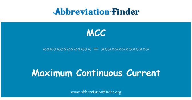 MCC: Maximaler Dauerstrom