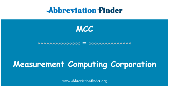 MCC: Measurement Computing Corporation