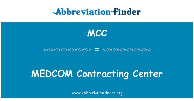 MCC: MEDCOM contraenti Center