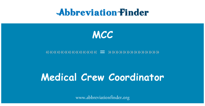 MCC: ผู้ประสานงานเรือทางการแพทย์