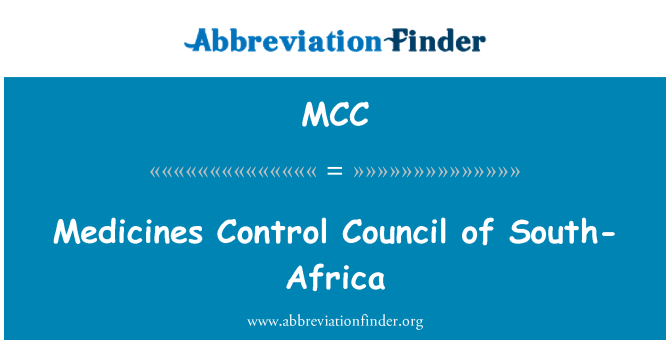 MCC: ยาควบคุมสภาของแอฟริกาใต้
