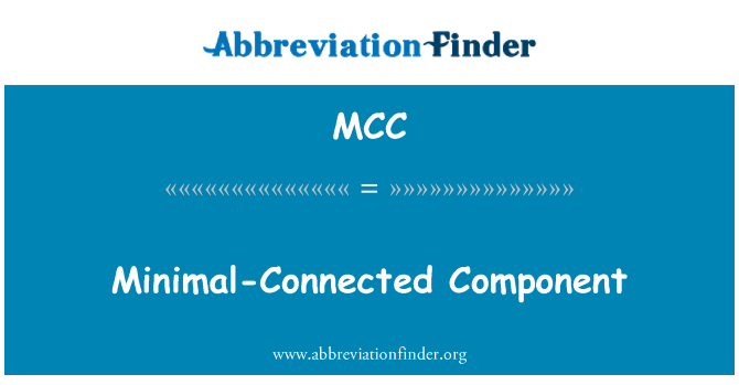 MCC: ส่วนประกอบที่น้อยที่สุดการเชื่อมต่อ