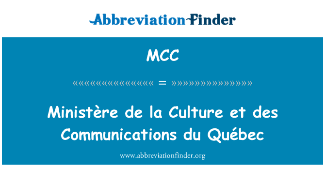 MCC: Ministère de la văn hóa et des truyền thông du Québec