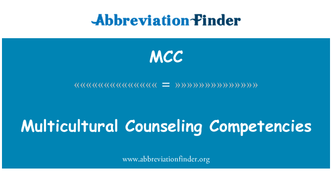 MCC: Multicultural Counseling Competencies