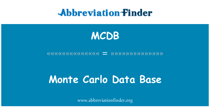 MCDB: Monte Carlo databáze