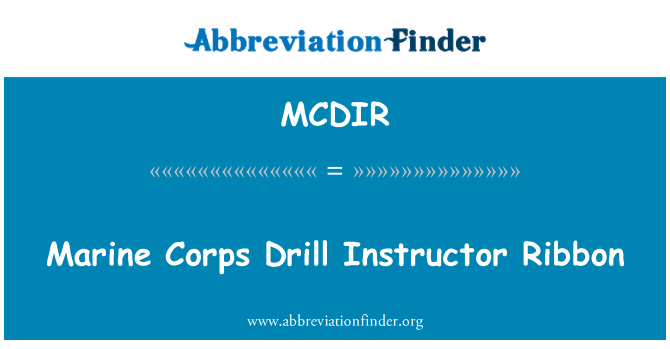 MCDIR: Marine Corps Drill Instructor Ribbon