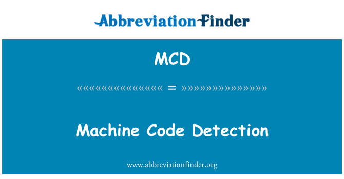 MCD: Kode mesin deteksi