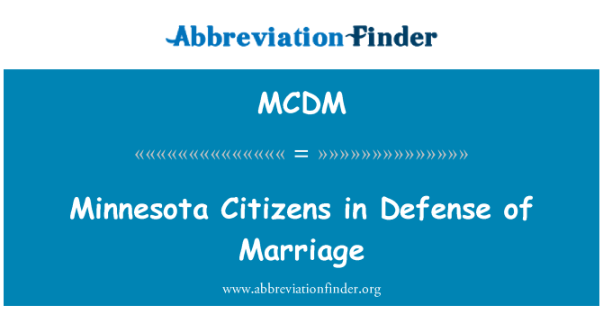 MCDM: Minnesota sitwayen nan defans de maryaj