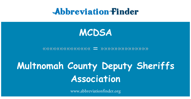 MCDSA: Multnomah County Deputy Sheriffs Association