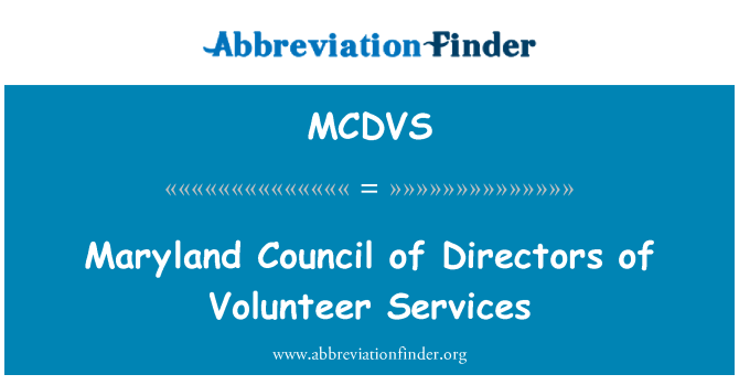 MCDVS: Maryland Consell d'administració de serveis de voluntaris