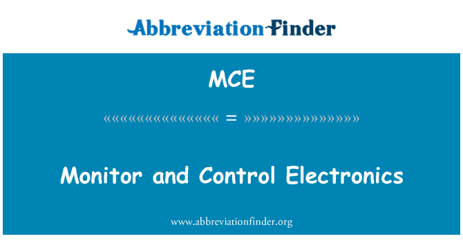 MCE: Monitor a řídící elektronika