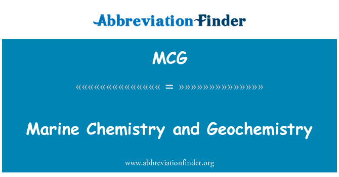 MCG: Mořské chemie a geochemie