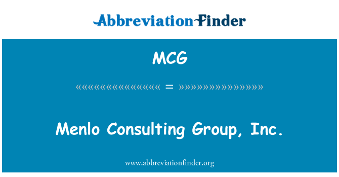 MCG: Menlo Consulting Group, Inc