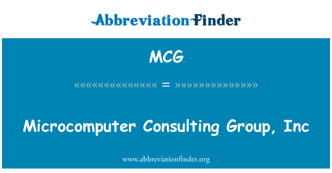 MCG: Mikrokomputer Consulting Group, Inc