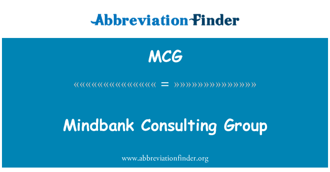MCG: Mindbank Consulting Group