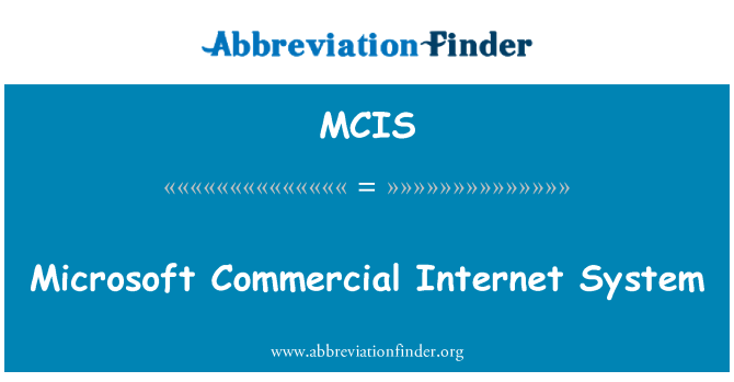 MCIS: Microsoft komercijalnih Internet sustav
