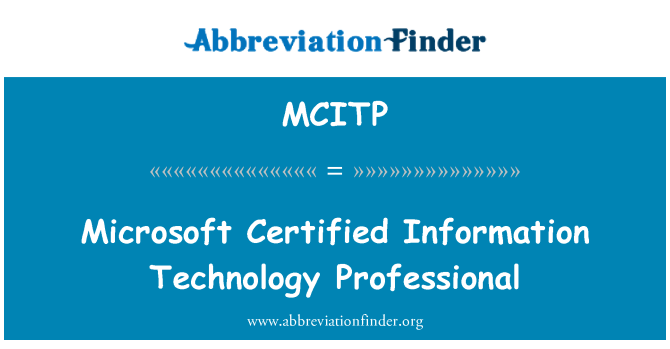 MCITP: Microsoft certificata Professional Technology informazioni