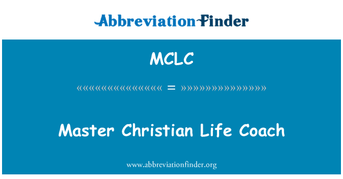 MCLC: Master Christian Life Coach