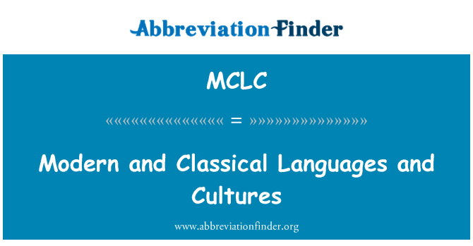 MCLC: Moderní a klasické jazyky a kultury
