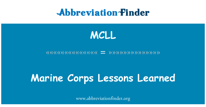 MCLL: Cos de marines lliçons apreses