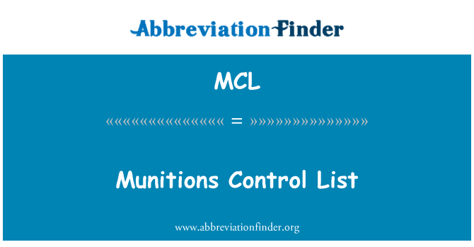 MCL: Lista de Control de municiones