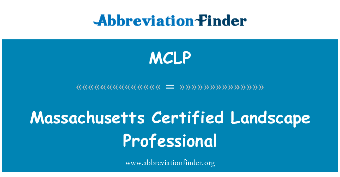 MCLP: Massachusetts certificeret landskab Professional