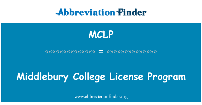 MCLP: Middlebury College licensprogram