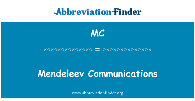 MC: Mendeleev Communications