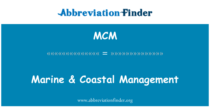 MCM: مدیریت دریایی & ساحلی