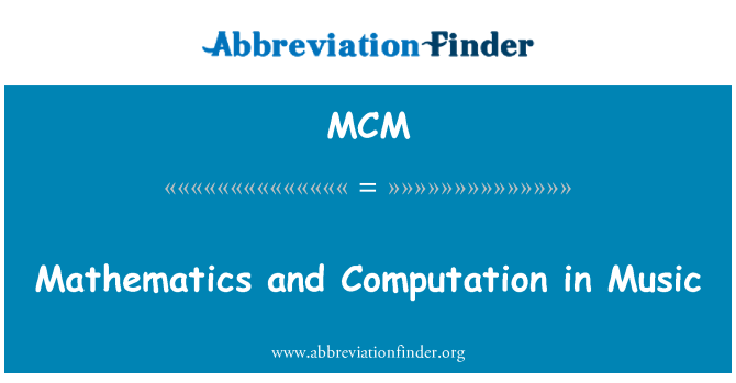 MCM: 数学与计算中的音乐