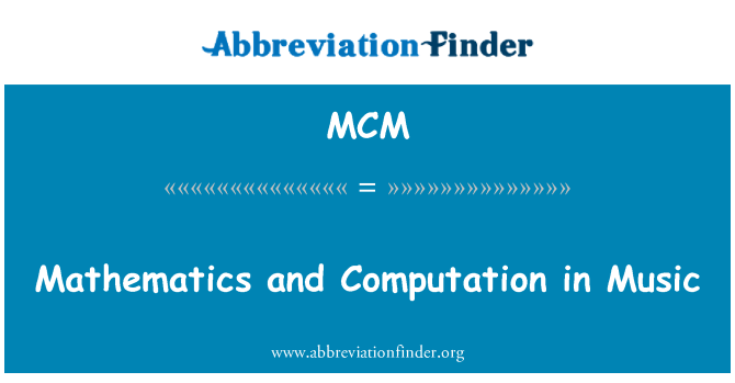 MCM: Matematike in računanja v glasbi