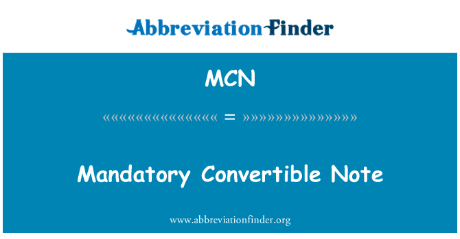 MCN: Nota konvertibbli mandatorji