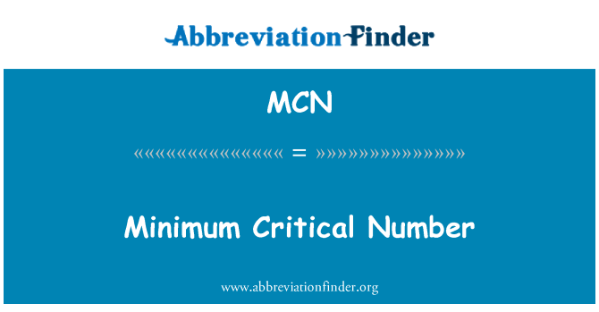 MCN: Numero minimo di critica