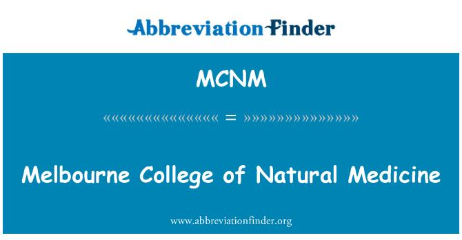 MCNM: Universidade de Melbourne de medicina Natural