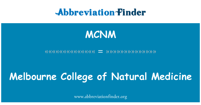 MCNM: Melbourne College di medicina naturale