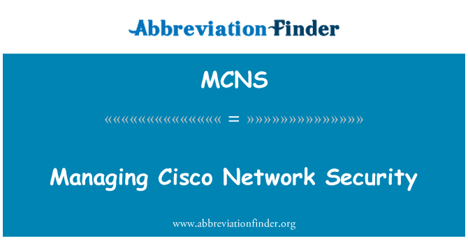 MCNS: Gestione della protezione di rete Cisco