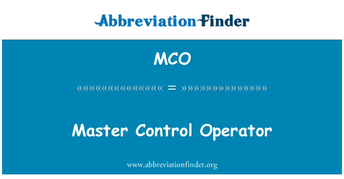 MCO: Master Control operatör