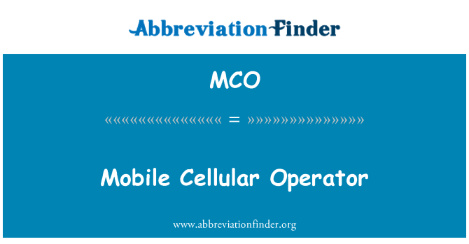 MCO: Mobilo sakaru operators