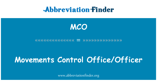 MCO: Oficina/oficial de Control de moviments