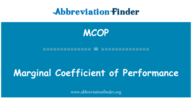 MCOP: 邊際係數的性能